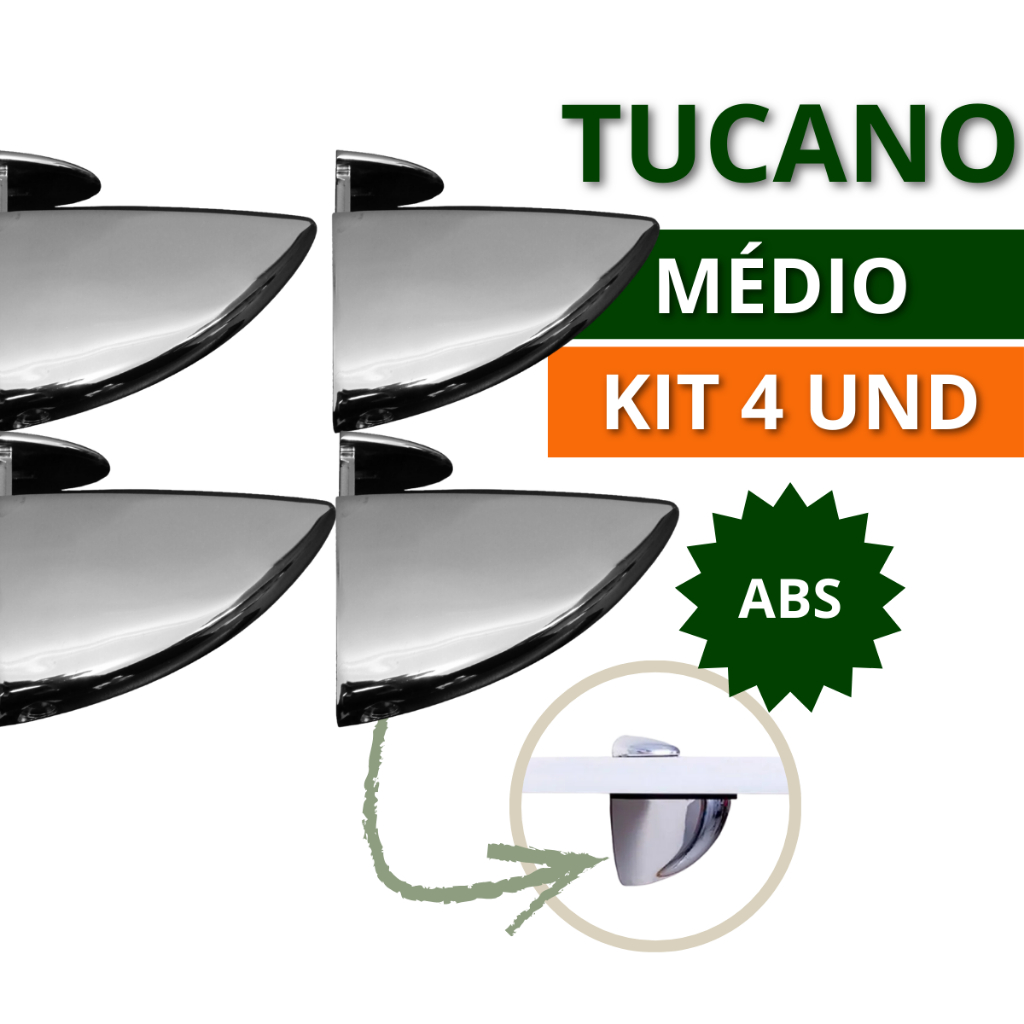 Kit 2 e 4 Suporte Prateleira Organizadora Horizontal parede Tucano Médio ABS Resistente P/ Vidro Madeira em Oferta na Shopee