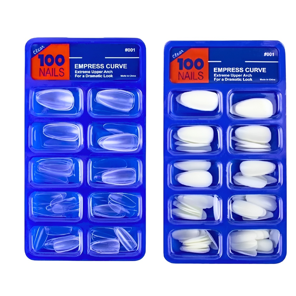 Kit 100 Unhas Postiça Amendoada Realista Transparente ou Leitosa -ZEM em Oferta na Shopee