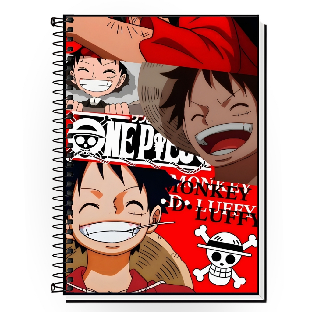 Caderno One Piece 1,10,15 ou 20 Matérias Design Exclusivo  Capa Dura Premium | Ideal para Escola, Faculdade ou Presente