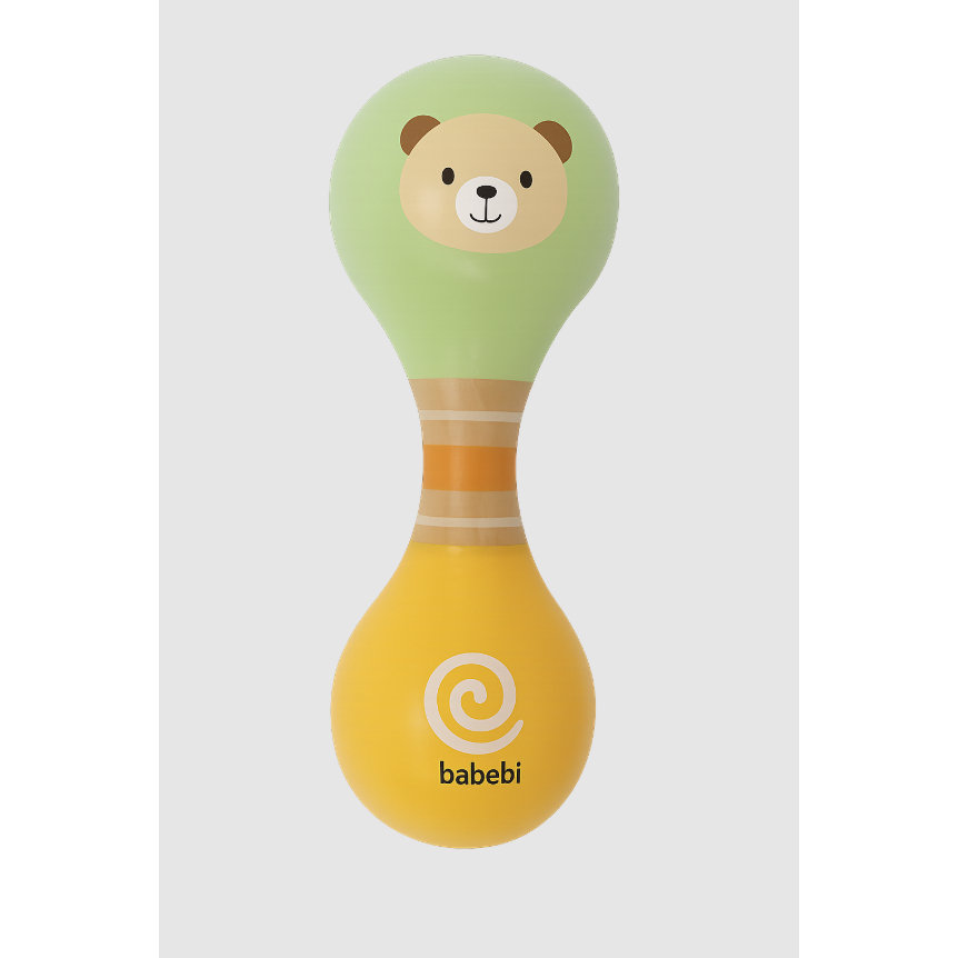 Chocalho "Ursinho Maraca" Bebê (3 meses) Madeira Babebi