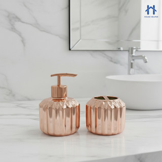 Kit de Banheiro (397C) Cerâmica Gold 2 Peças Porta Sabonete Líquido/Porta Escova-397C