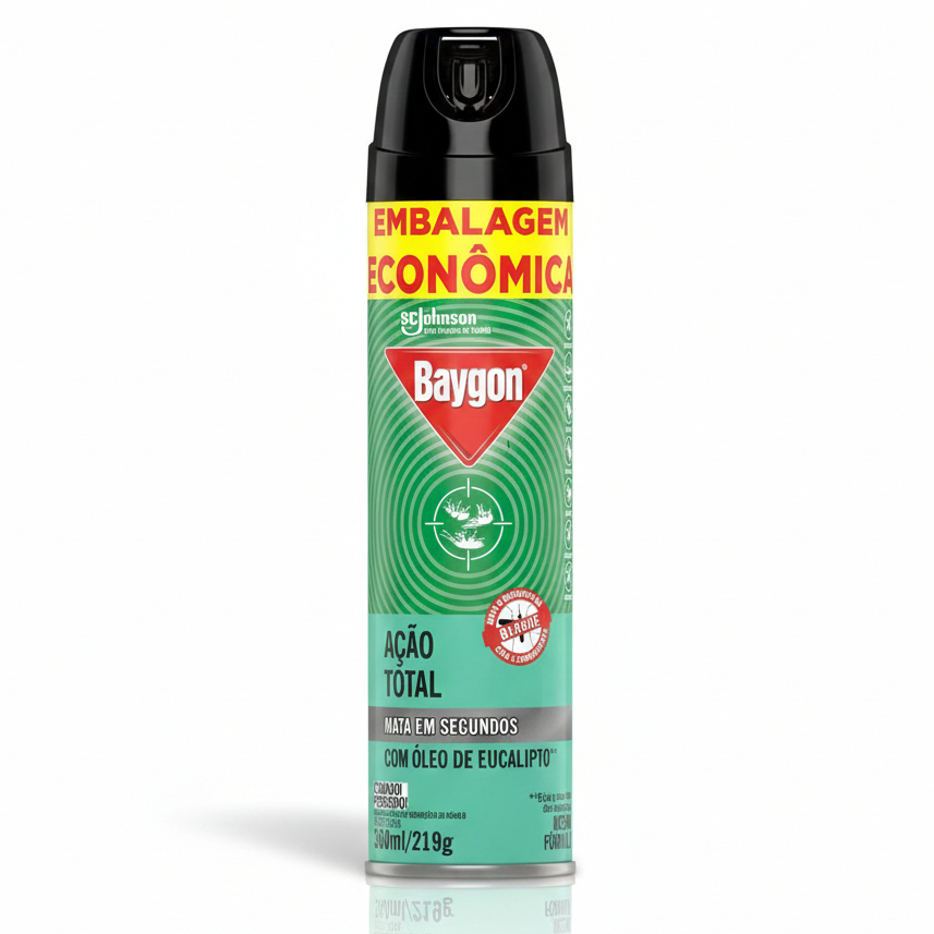 Inseticida Aerossol Baygon Ação Total Eucalipto 360ml Mata Insetos em Oferta na Shopee