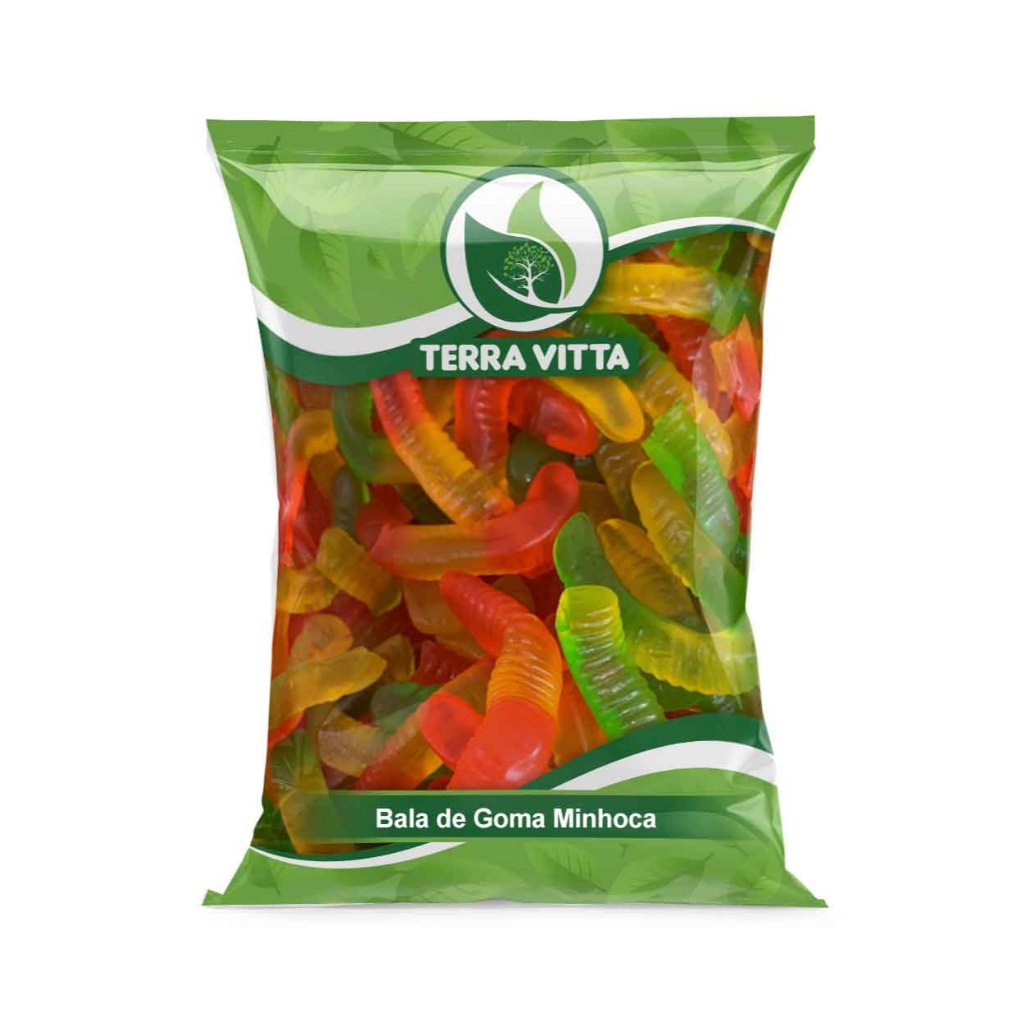 Bala de Goma Minhoca Brilho