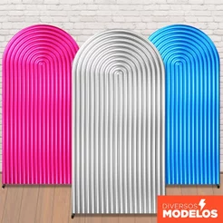 Capa Painel Romano 2x1m Ripado 3d Metalizado Decoração Festa Aniversário Evento Sublimado Em Tecido