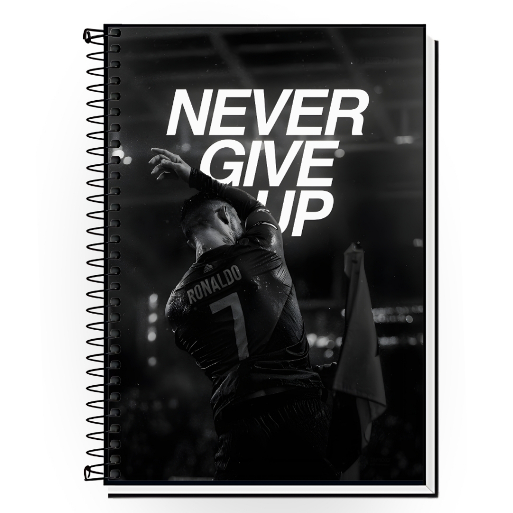 Caderno CR7 Cristiano Ronaldo Personalizado 1 10 15 20 matérias Escolar Futebol Presente Fã Jovem