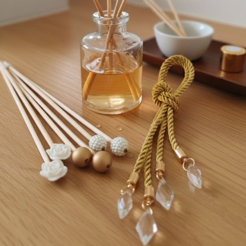 Kit Decorativo para Difusor - Escolha seu  kit com 6 ou 4 Varetas  com Cordão - Não acompanha o Vidro -