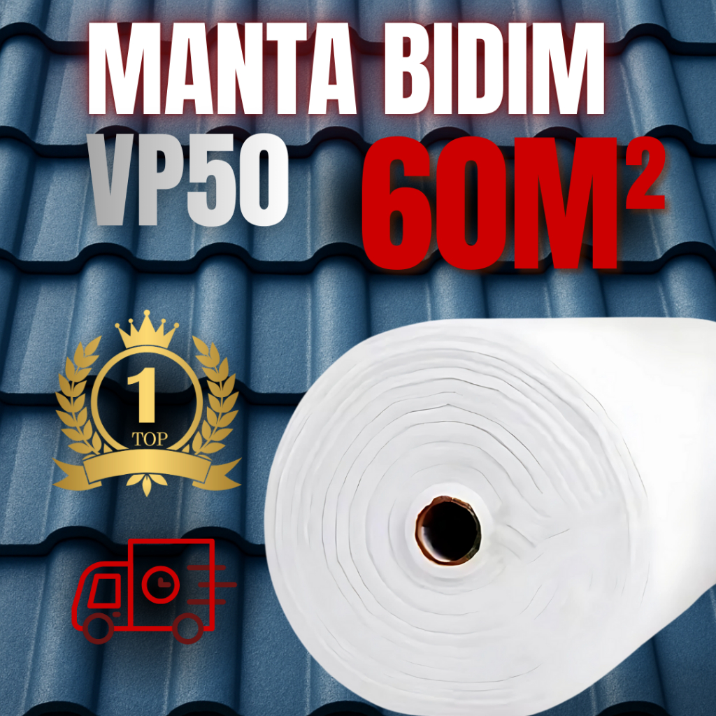 Manta Bidim 60m VP50 Reforço Impermeabilização Para Telhas Lajes Telhados Reforça Manta Líquida em Oferta na Shopee