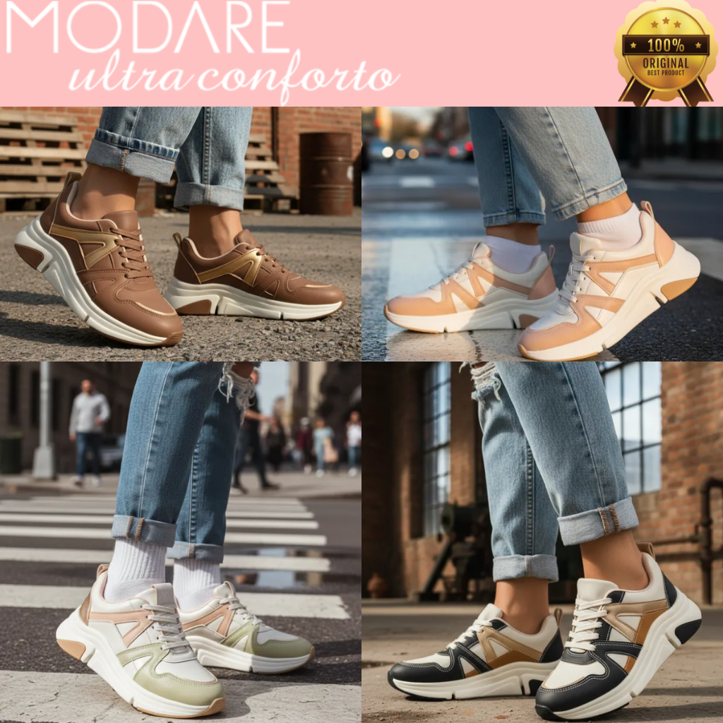 Tênis Feminino Modare Casual Ultraconforto Chunky Ortopédico Confortável 7401102 Original Lançamento em Oferta na Shopee