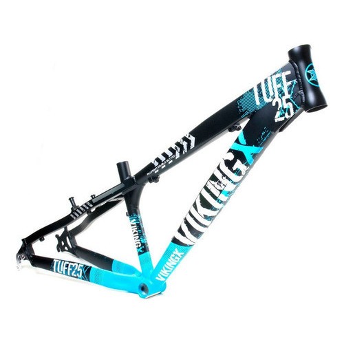 QUADRO ARO 26 VIKINGX TUFF X-25 DIRT JUMP COR PRETO AZUL em Oferta na Shopee