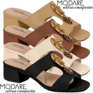 Sandália Feminina Modare Salto Bloco Macio Elegante Confortável Pedraria Calce Fácil Original em Oferta na Shopee
