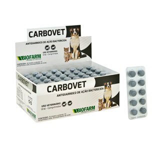 Antidiarreico Carbovet Cães e Gatos 10 Comprimidos Biofarm - Trata Infecções e Toxinas em Oferta na Shopee