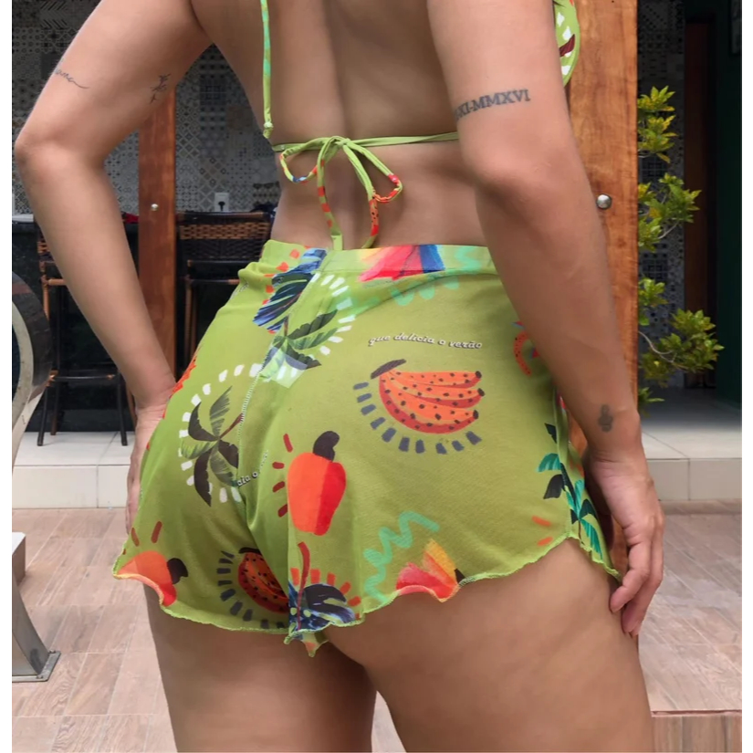 Short Saída Praia Piscina Confortável de Poliamida P M G e GG