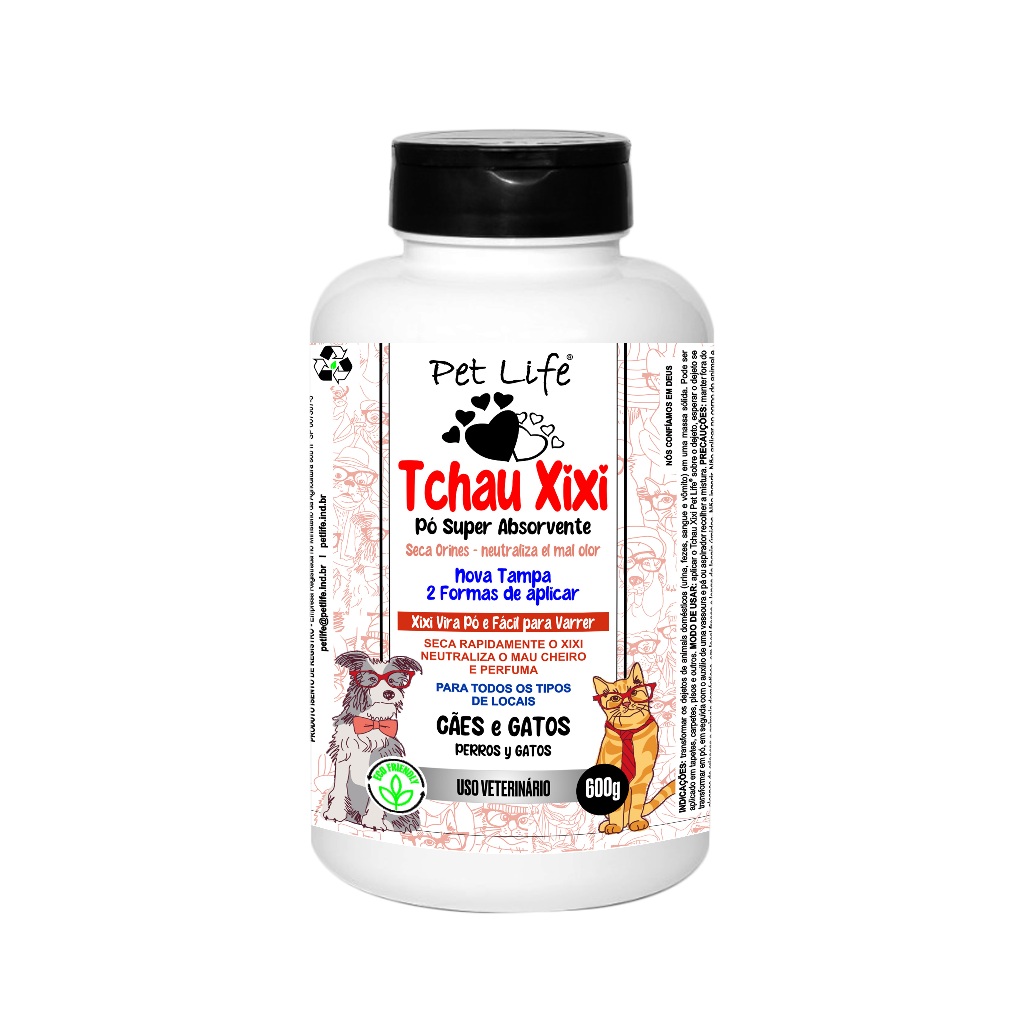 Tchau Xixi Pet Life 600g - Pó absorvente que seca e perfuma em Oferta na Shopee