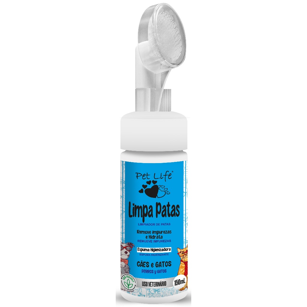 Limpa Patas Pet Life 150mL - Com escova Macia e Sem Enxágue em Oferta na Shopee
