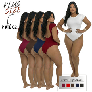 Body Feminino Costas Nuas Plus Size  Bory Manga Princesa Tecido Elasticidade Toque de Poliamida em Oferta na Shopee
