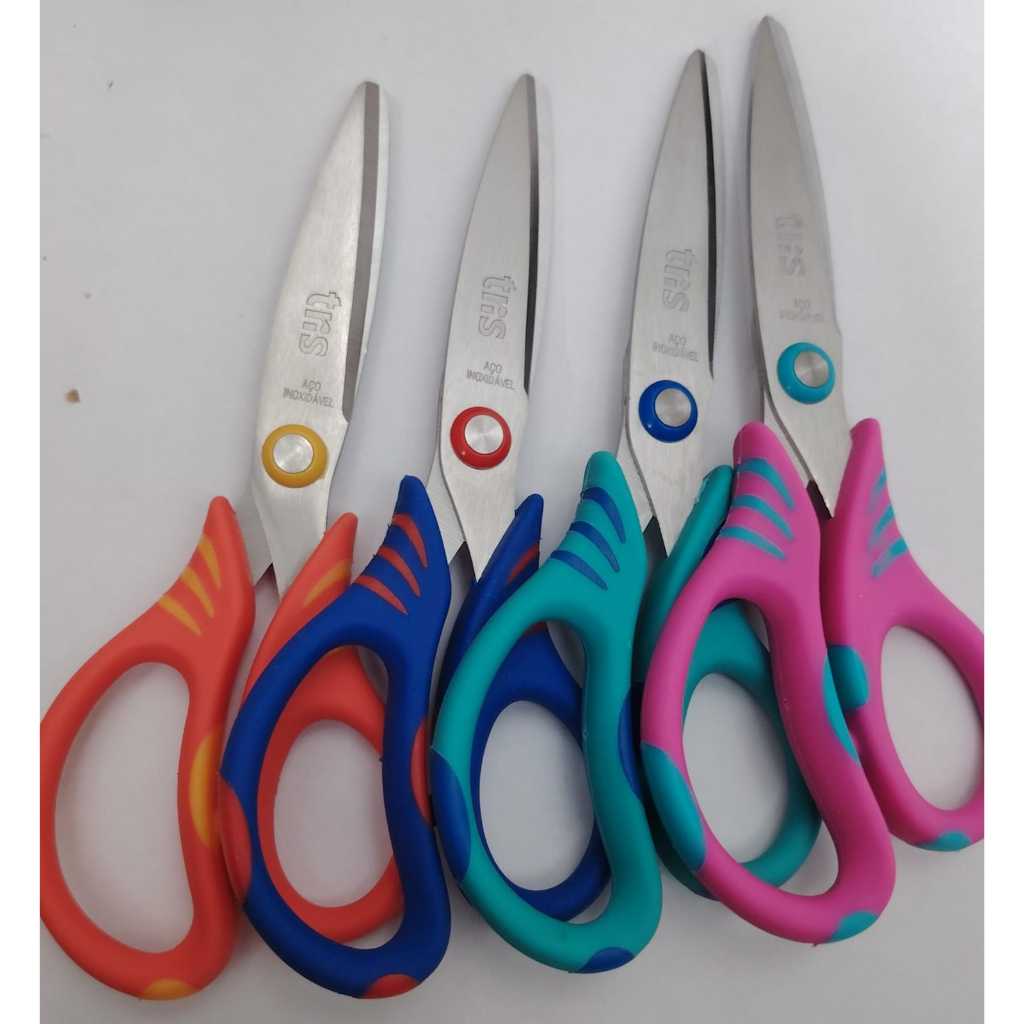 tesoura tris aço inox emborrachada