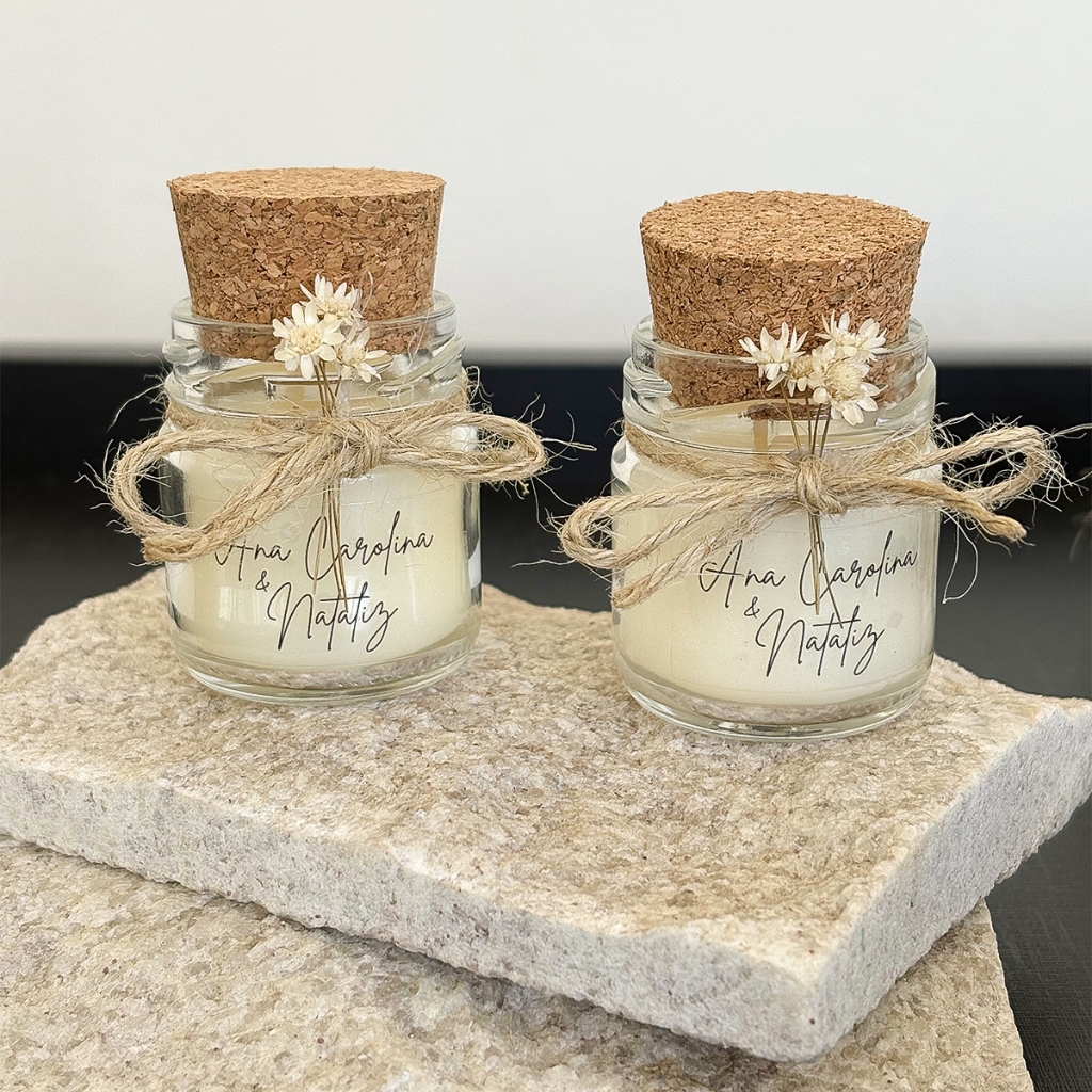 Kit Velas Aromáticas Personalizadas Artesanal Vários Aromas Cera de Coco 100% Vegetal Para Presente