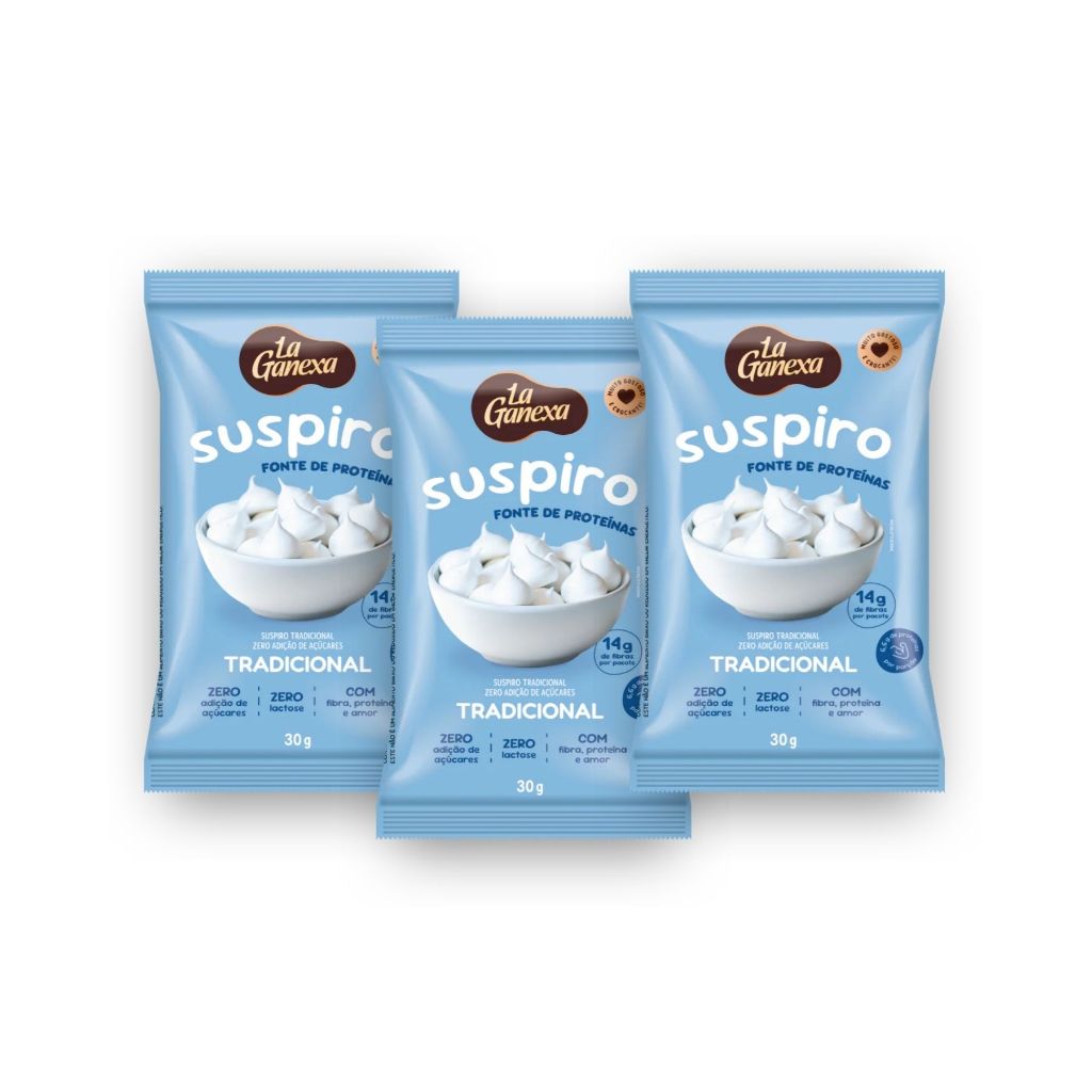 Kit Com 3 Un Suspiro Proteico Sem Açucar La Ganexa 30g em Oferta na Shopee