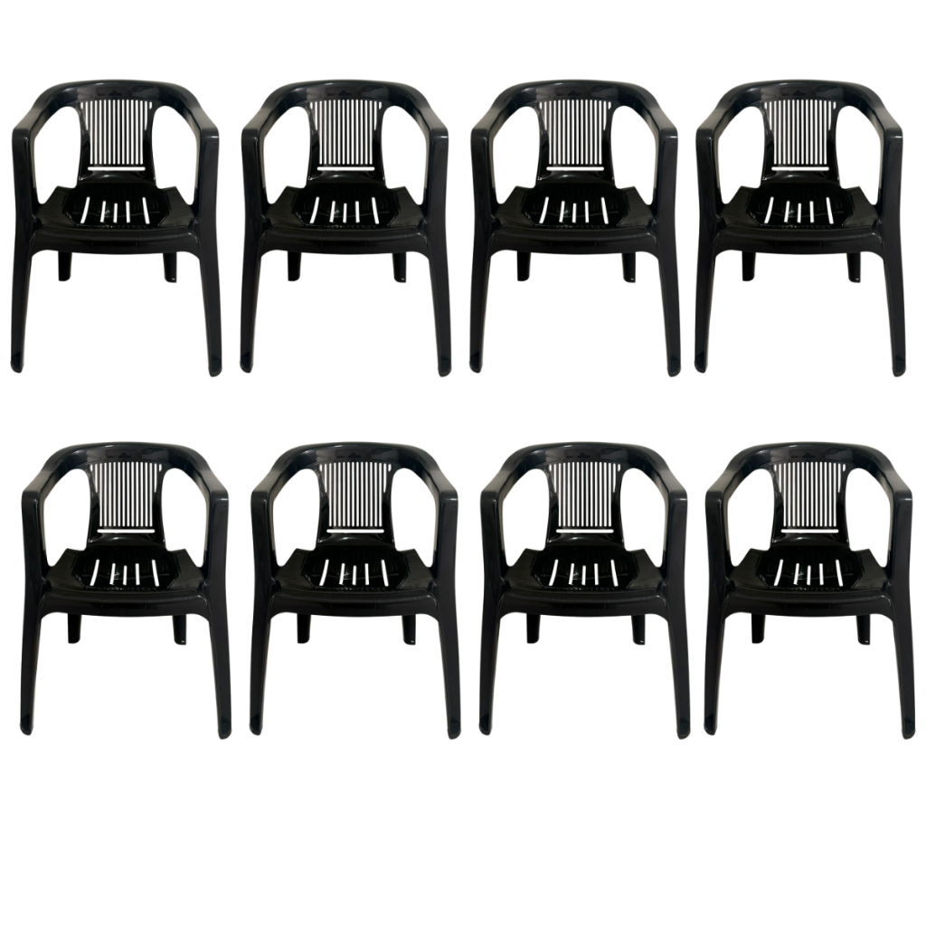 Kit 8 Cadeiras Poltrona Plástica Duramax Bistrô Reforçada