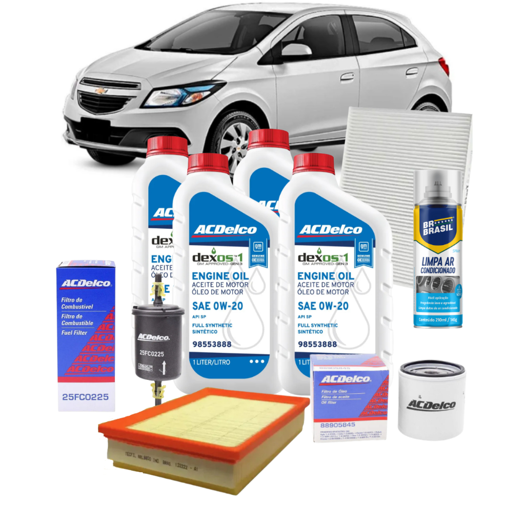 Kit Revisão ACDelco 0W20 Sintético DEXOS Chevrolet Onix 1.0 1.4 2017 2018 2019 GM em Oferta na Shopee