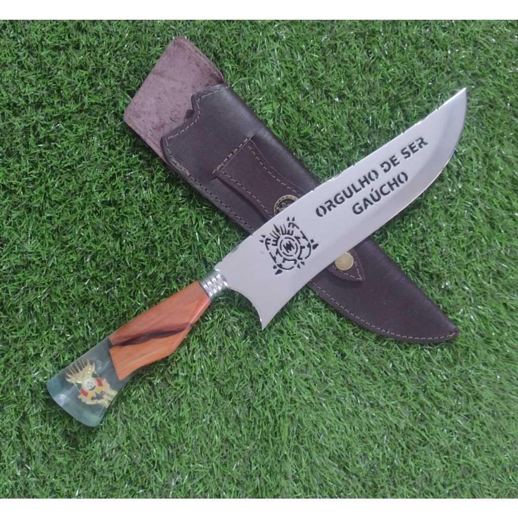 Faca Artesanal Orgulho de Ser Gaúcho - Faca para churrasco Gaúcha Luxo (Personalizamos Nome)