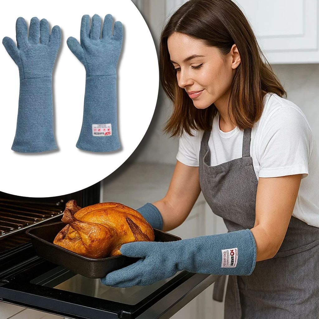 Luva Térmica Grafatex 5 Dedos Cozinha Industrial Punho 45cm Até 250º Forno Churrasqueira Pizzaria em Oferta na Shopee