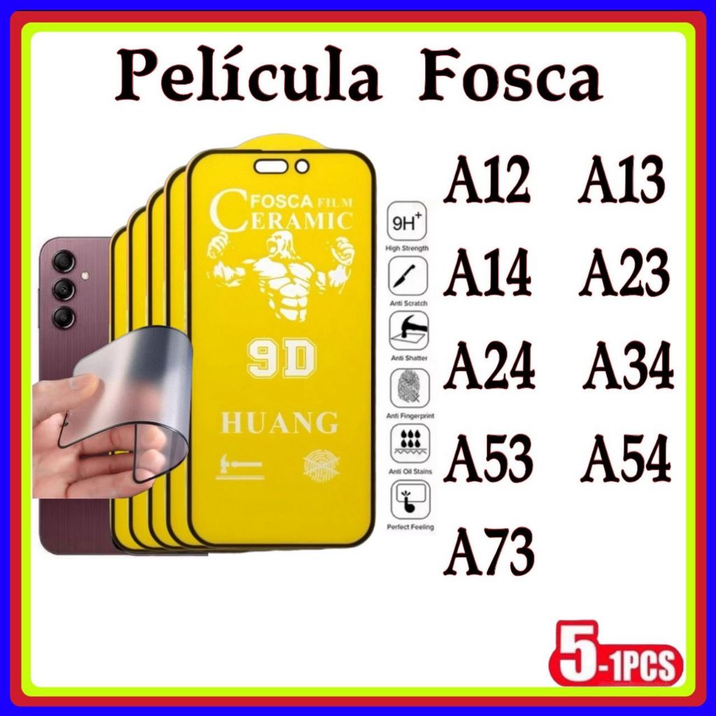 Película de Fosca Cerâmica Flexível 9D Hidrogel Samsung A12 A13 A14 A23 A24 A34 A53 A54 A73