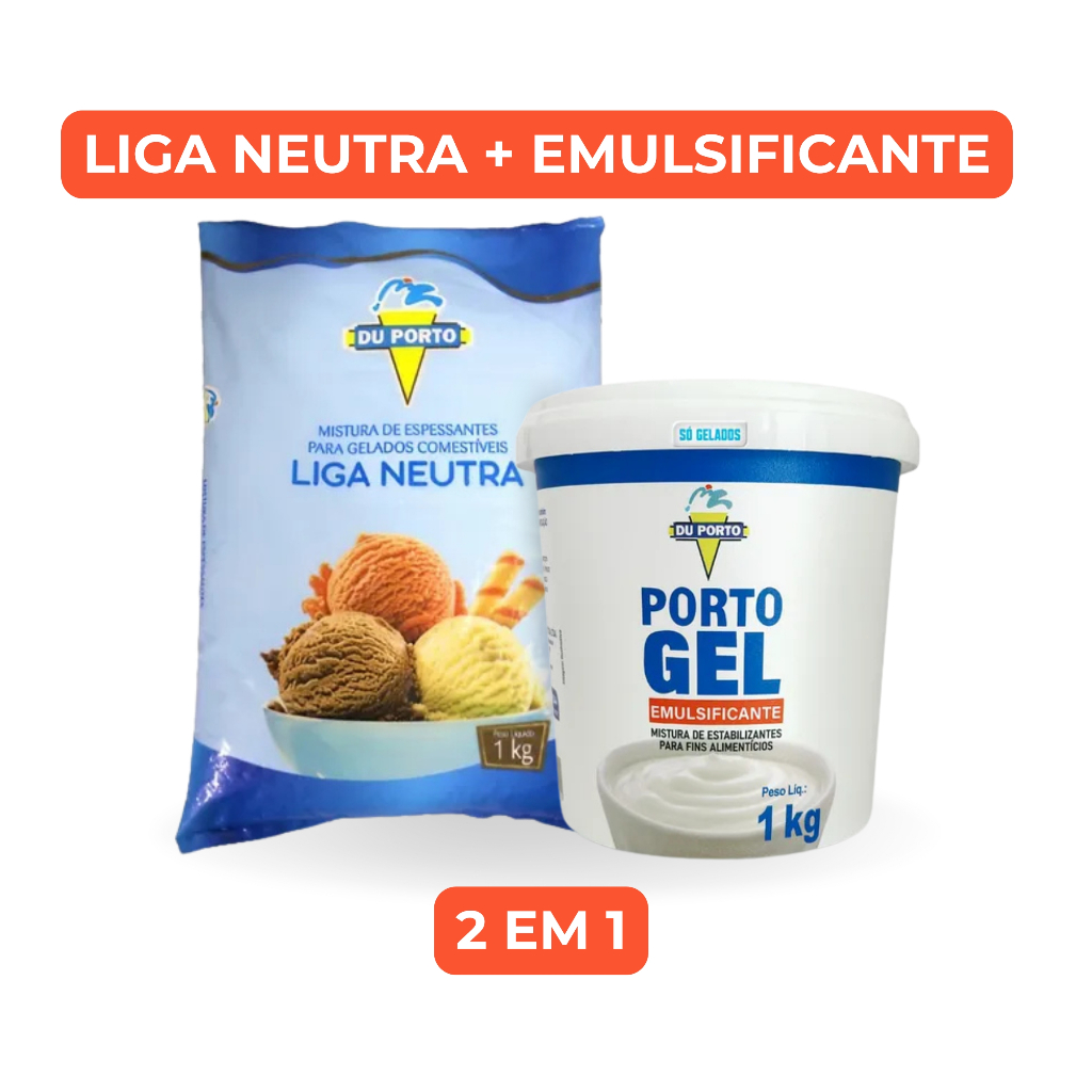 Kit Liga Neutra 1kg + Emulsificante Porto Gel 1kg Du Porto em Oferta na Shopee