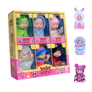 Kit 6 Mini Bonecas Babys Reborn Silicone Realista  Brinquedo Infantil  Baby Cute Fofinha em Oferta na Shopee