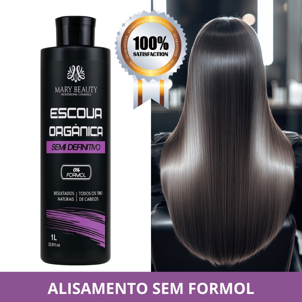 PROGRESSIVA ORGANICA SEMI DEFINITIVA MARY BEALTY 1LT 0%FORMOL-ALISAMENTO PROFISSIONAL LISO DURADOURO