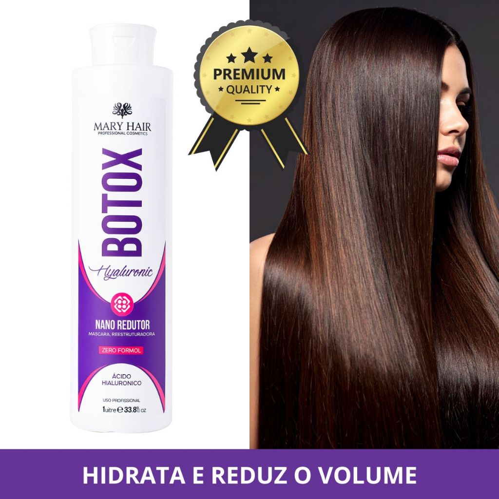 BOTOX Hialurônico Mary Hair 1L | Zero Formol - Liso Máximo, Brilho Espelhado,HIDRATAÇAO Profissional