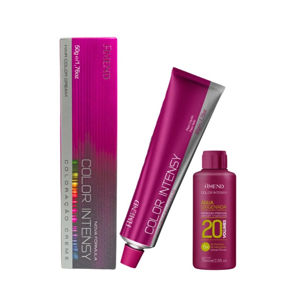Kit Tinta Amend Intensy Coloração + OX 20 volumes 90ml em Oferta na Shopee