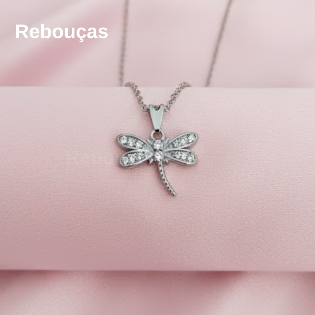 Colar Feminino Libélula Corrente em Aço Inoxidável Não Escurece em Oferta na Shopee