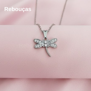 Colar Feminino Libélula Corrente em Aço Inoxidável Não Escurece em Oferta na Shopee