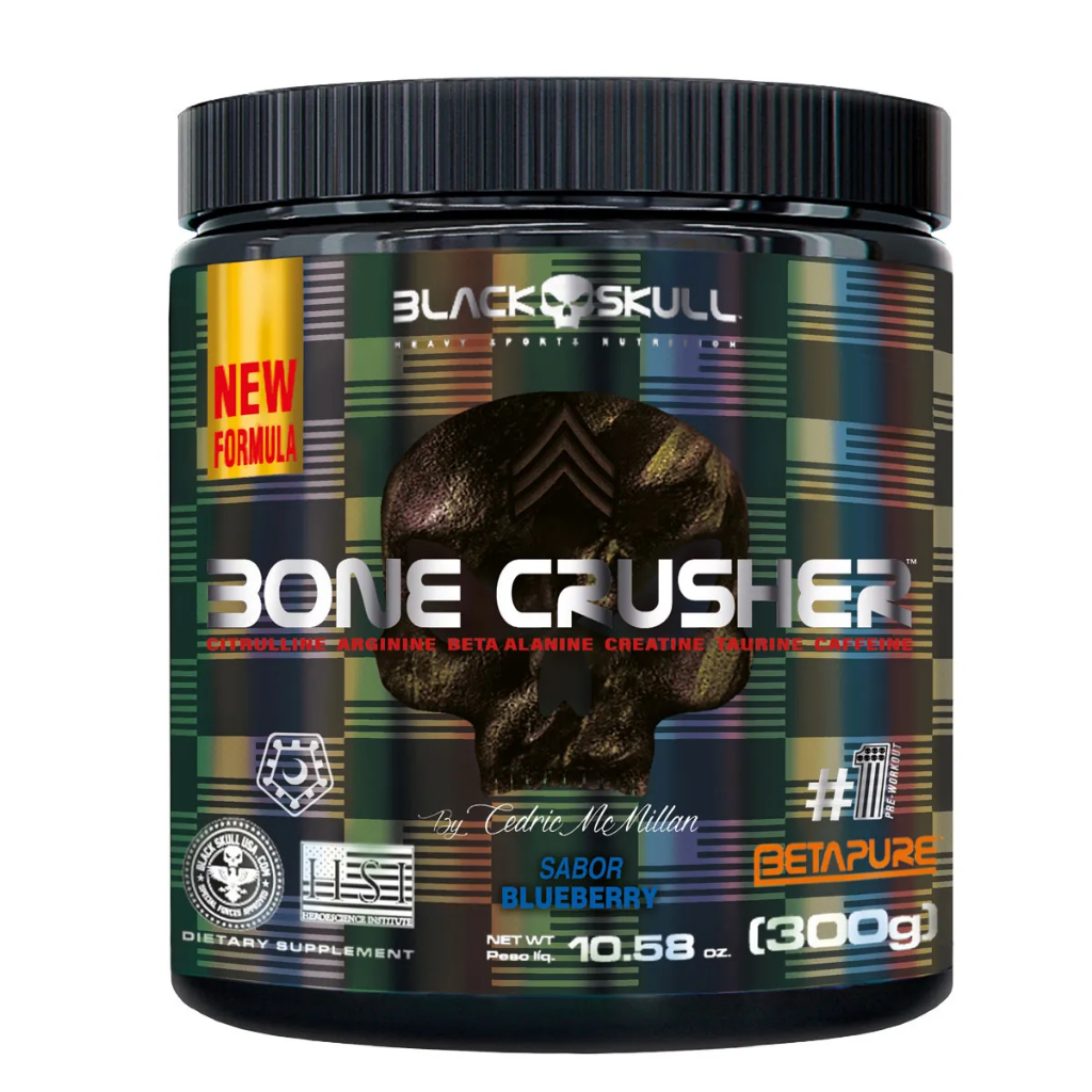 PRÉ TREINO BONE CRUSHER - BLACK SKULL - 300G