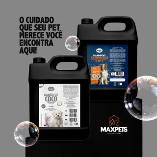 Kit Shampoo Antipulgas + Sabao de Coco Pré Lavagem Cachorro e Gato 5L Genial Pet