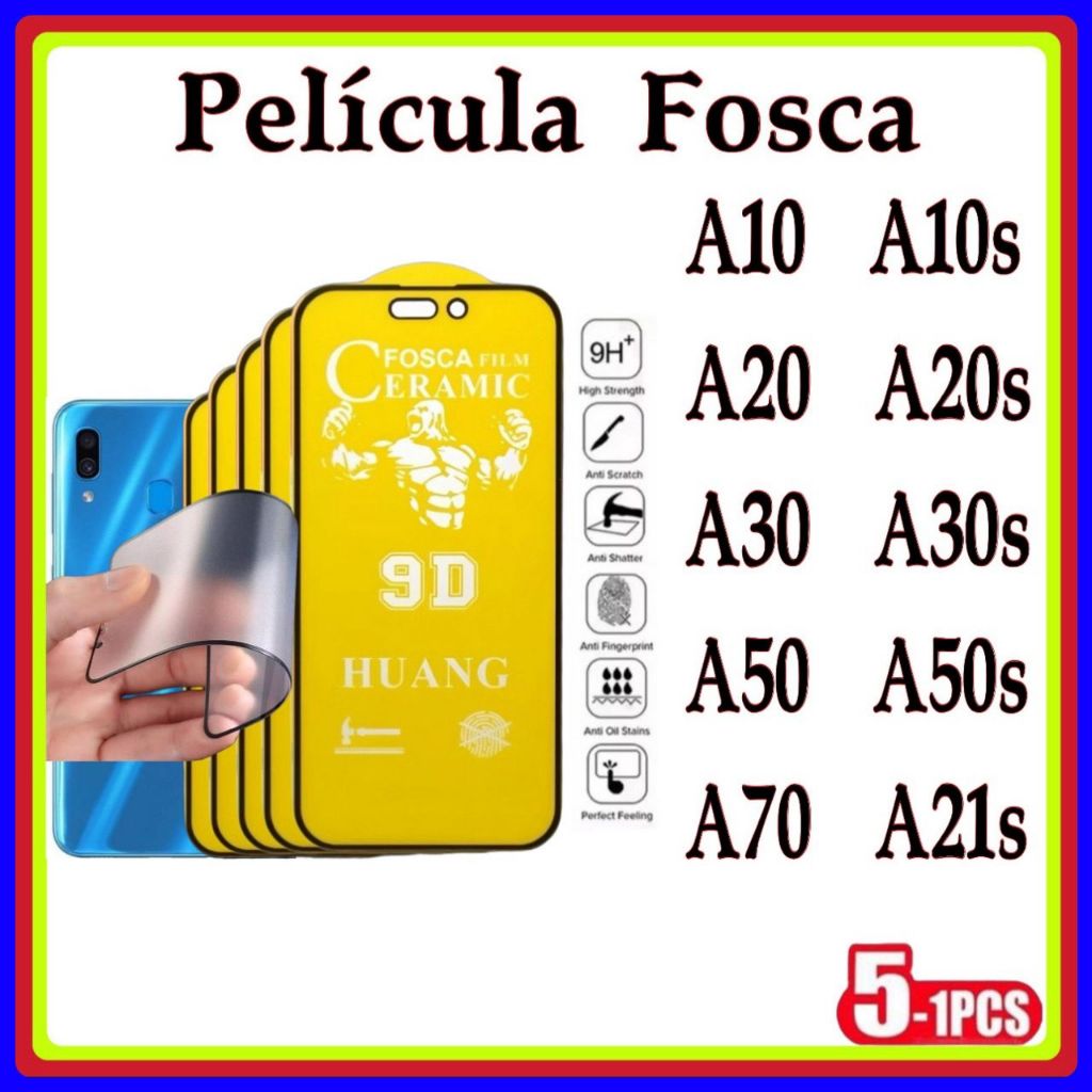 Película de Fosca Cerâmica Flexível 9D Hidrogel Samsung A10 A10S A20 A20S A30 A30S A50 A50S A70 A21S