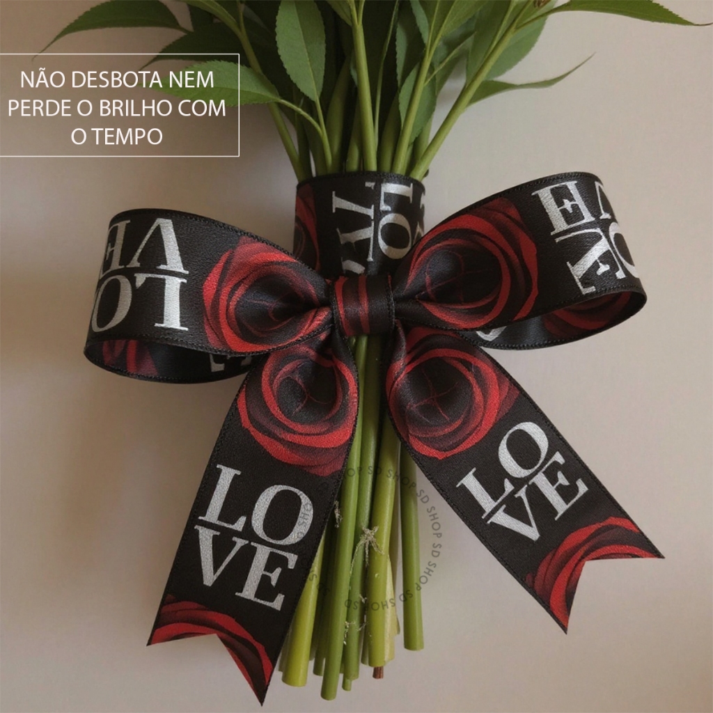 Fita Maxi Albano Love Rose 32mmx 100metros Laço Presente Decoração Embalagem — imagem 2 de 2