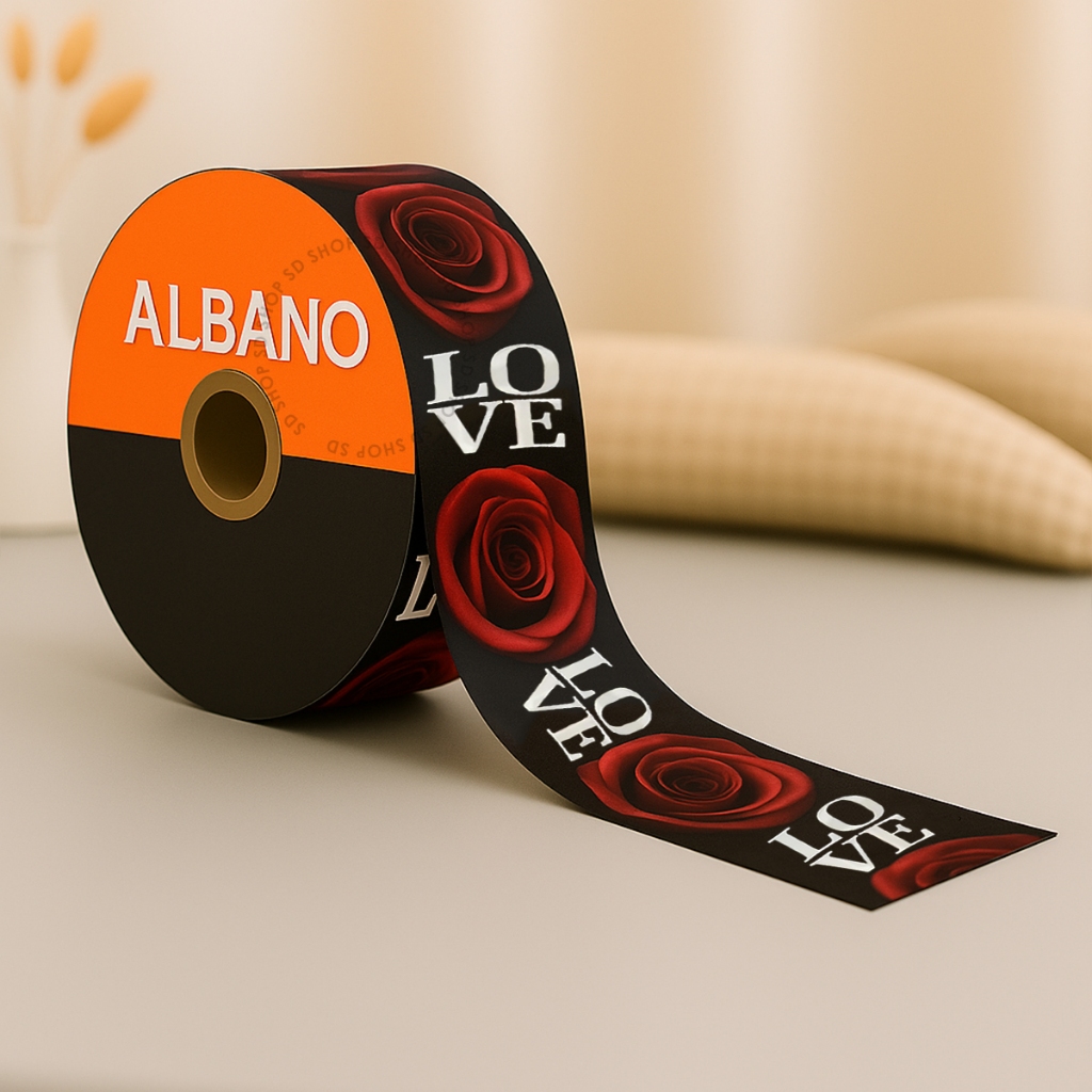 Fita Maxi Albano Love Rose 32mmx 100metros Laço Presente Decoração Embalagem