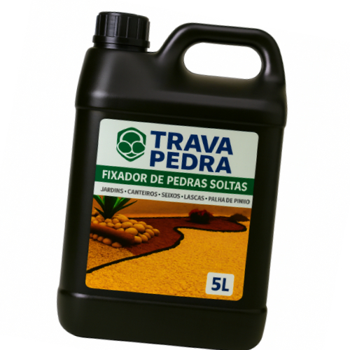 Trava Pedras Fixador e Selador de Pedras 5 Litros Pronto Uso Pedras Soltas de Jardim