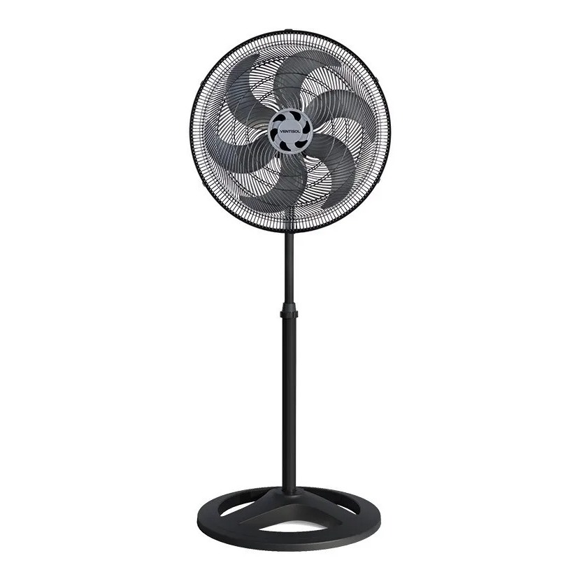 Ventilador de Coluna Ventisol Turbo 40 cm 6 Pás, Oscilante, Altura Ajustável, Preto 127V