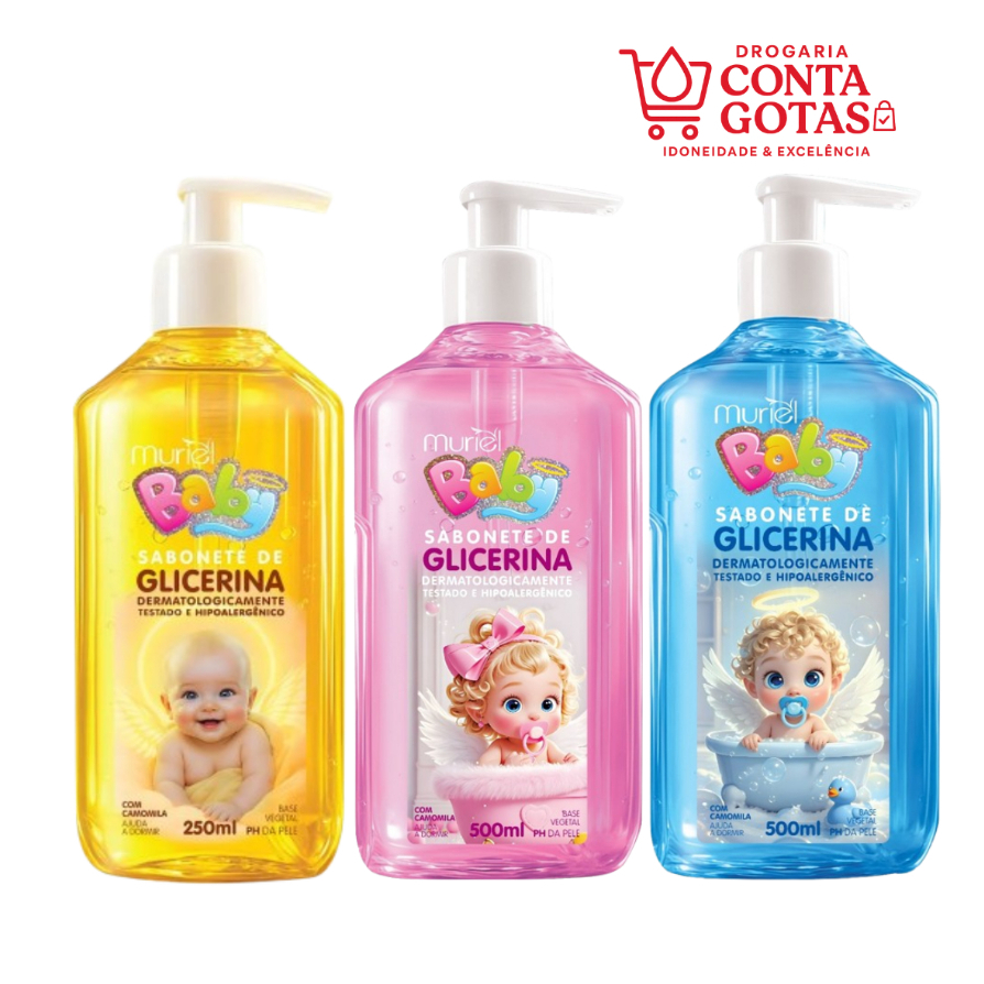 Sabonete Líquido Glicerinado Baby Muriel Com Valvula 500ml