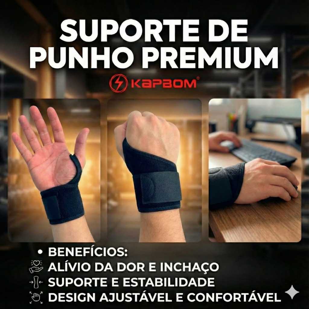 Munhequeira Ortopédica Ajustável – Suporte de Pulso para Tendinite, Fibromialgia, Alívio da Dor e Treinos