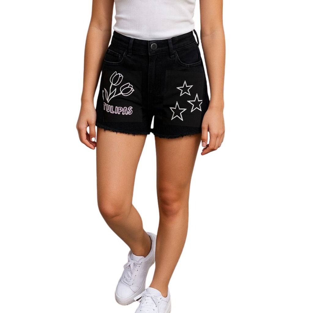 Short Jeans Estampado Infantil Juvenil Meninas