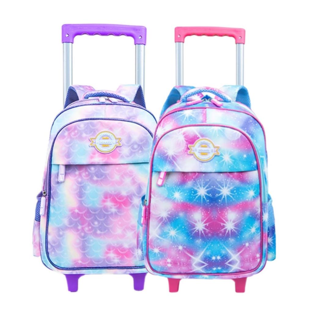Mochila Feminina Escolar Rodinhas Lancheira E Estojo