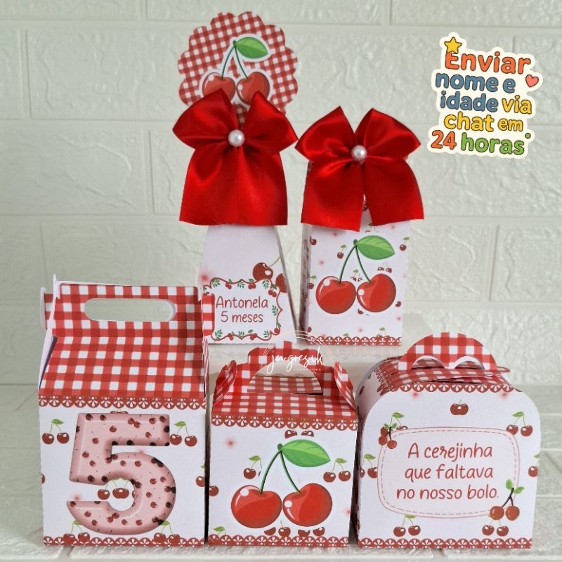 kit Festa Personalizado Cerejinha lembrancinha personalizada para festa de aniversário tema Cerejinha