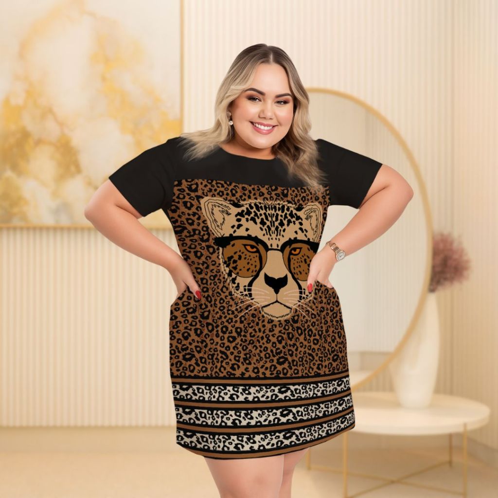 Vestido Midi Estampa Digital Confortavel Leve Exclusivo em Oferta na Shopee