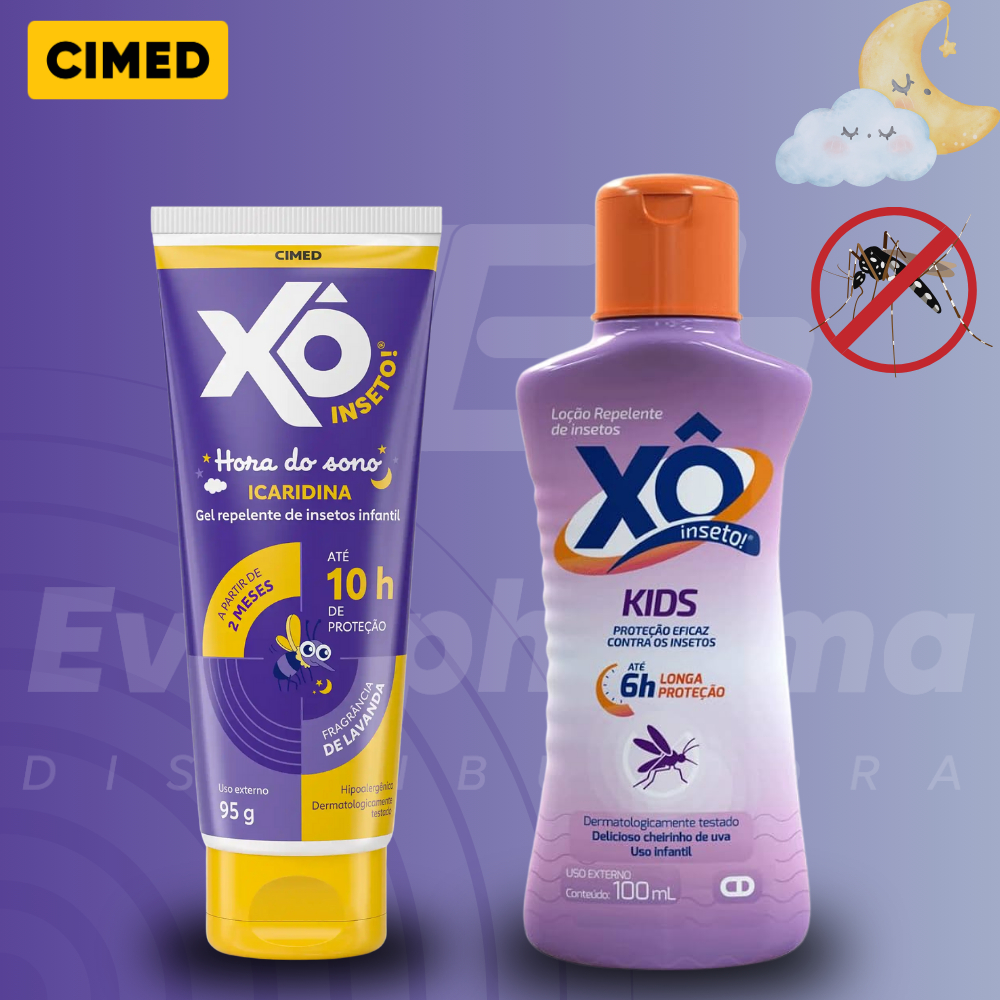 Kit Repelente Xô Inseto Cimed – Icaridina Infantil | Kids Proteção 6h/10h | Gel 95g + Loção 100ml