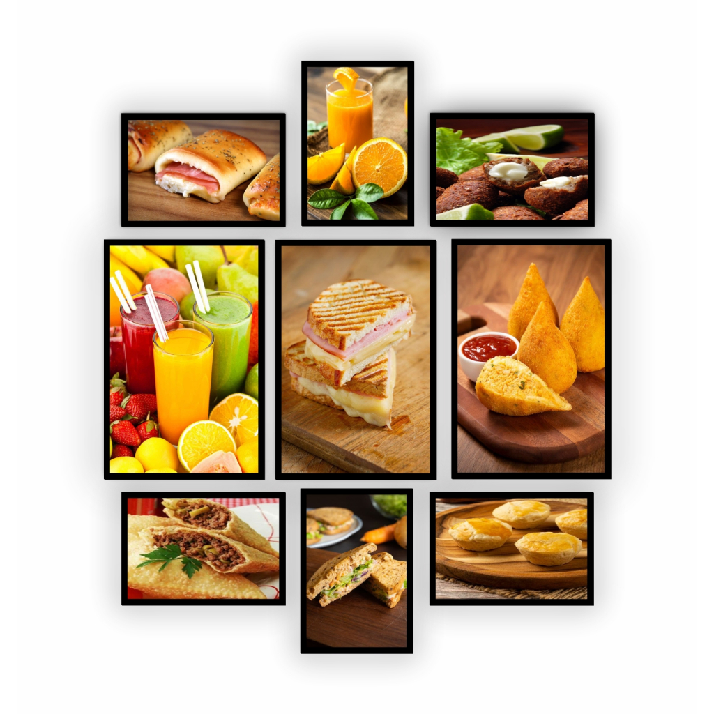 9 Placas Decorativas Lanche Lanchonete Fast Food