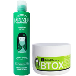 Kit Btox Japinha Profissional 300ml – Shampoo Detox + Btox Redutor de Volume Orgânico!!!!